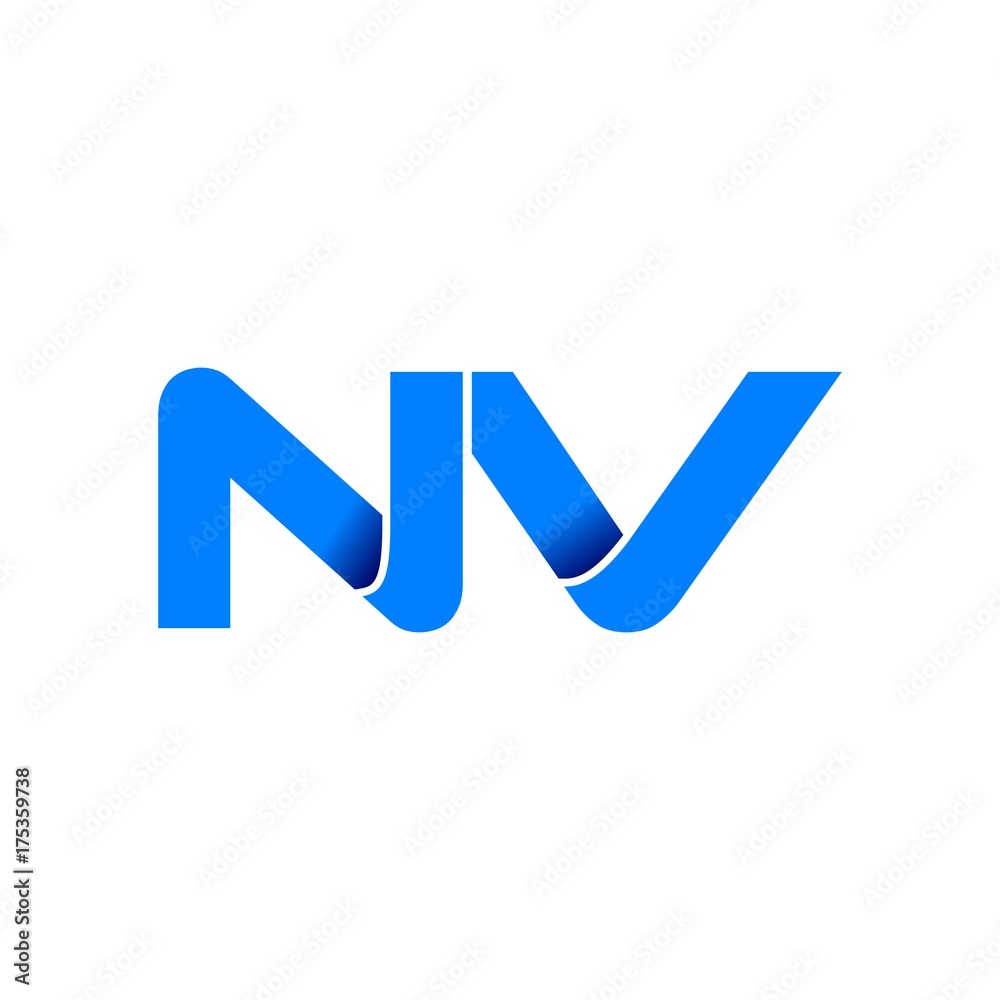 Nv logo letter design template vector illustration posters for the wall •  posters logotype, linked, link | myloview.com