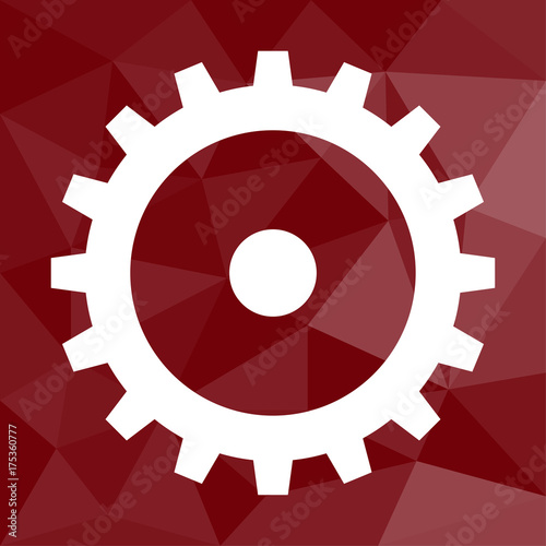 Zahnrad - Optionen - Icon mit geometrischem Hintergrund rot
