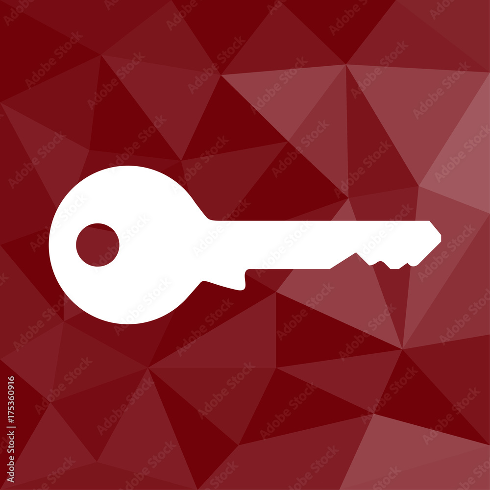 Schlüssel - Passwort - Icon mit geometrischem Hintergrund rot Schlüssel - Passwort - Icon mit geometrischem Hintergrund rot