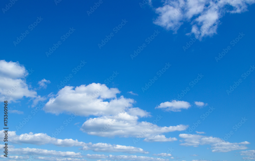 White clouds in blue sky