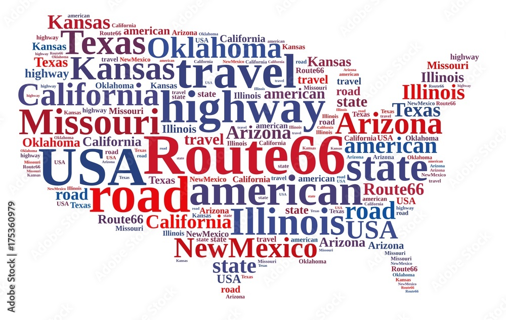 Word cloud on Route 66.