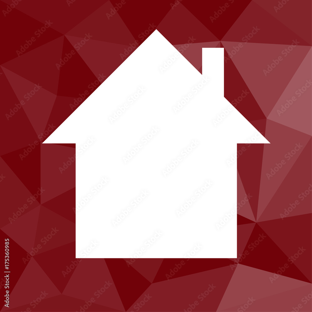 Unterkunft - Icon mit geometrischem Hintergrund rot Unterkunft - Icon mit geometrischem Hintergrund rot