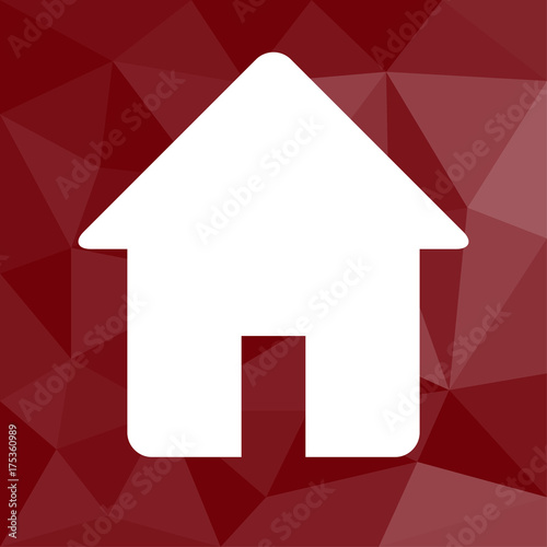 Zuhause - Icon mit geometrischem Hintergrund rot