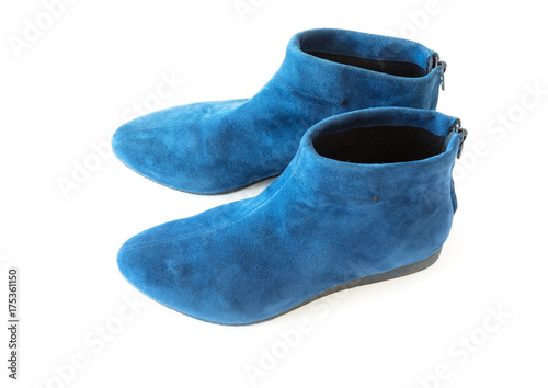blue women's suede boot