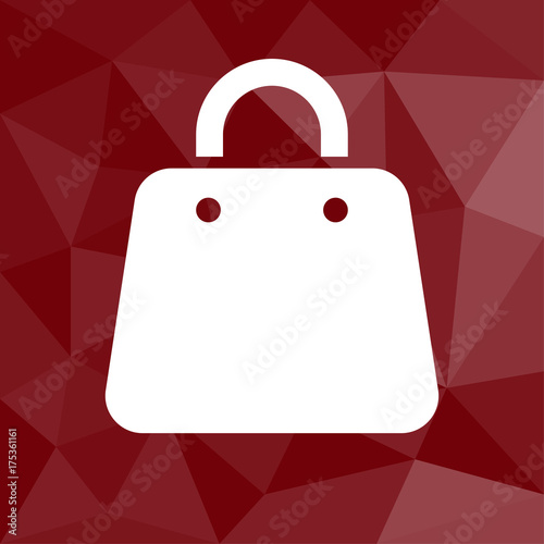 Damentasche - Icon mit geometrischem Hintergrund rot