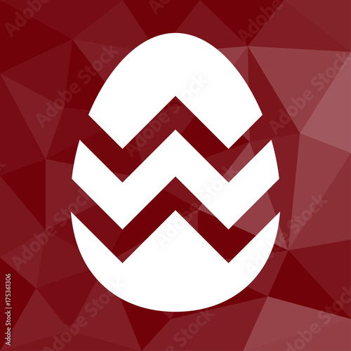 Osterei - Icon mit geometrischem Hintergrund rot