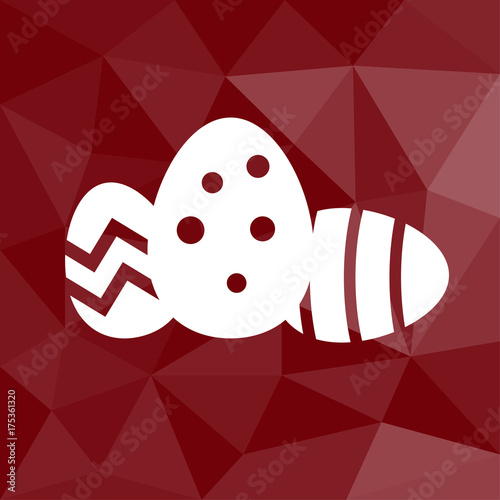 Ostereier - Icon mit geometrischem Hintergrund rot