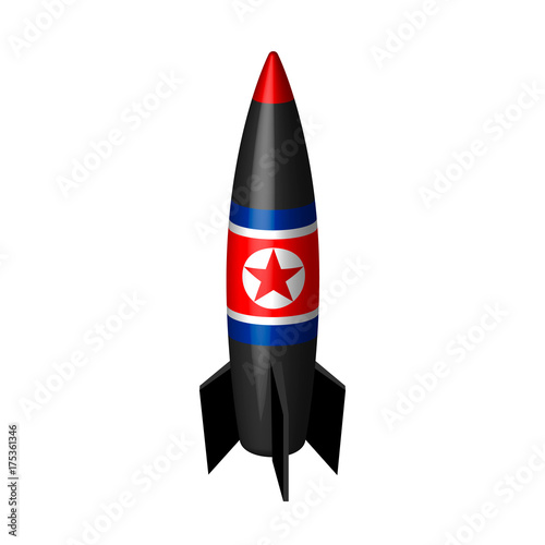 North Korea's ballistic missile in a vector on a white background.A supersonic rocket in a vector.