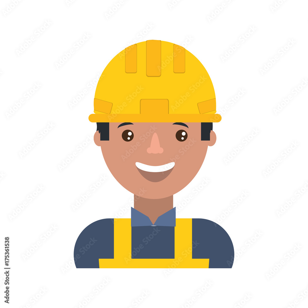 cartoon builder man icon