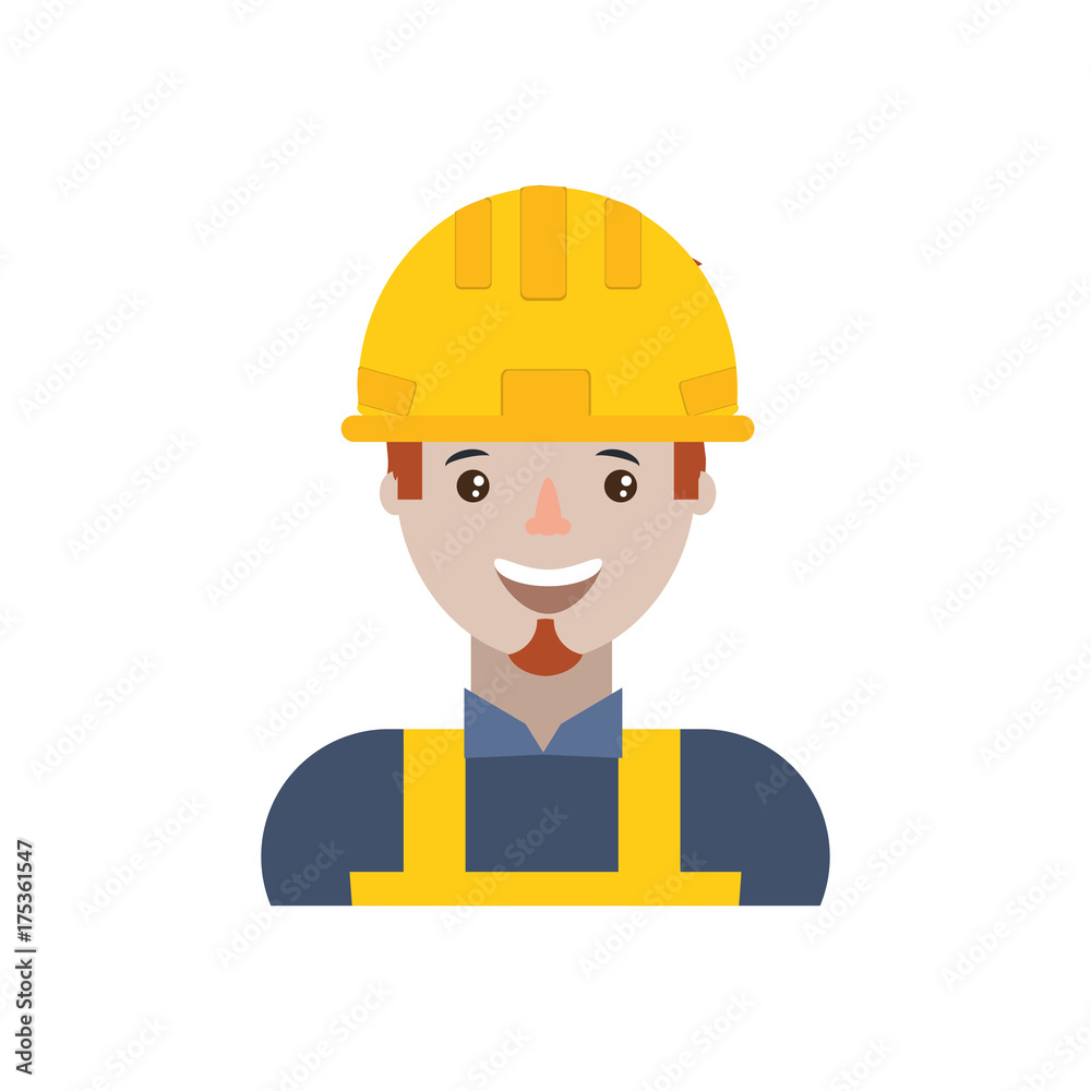 cartoon builder man icon