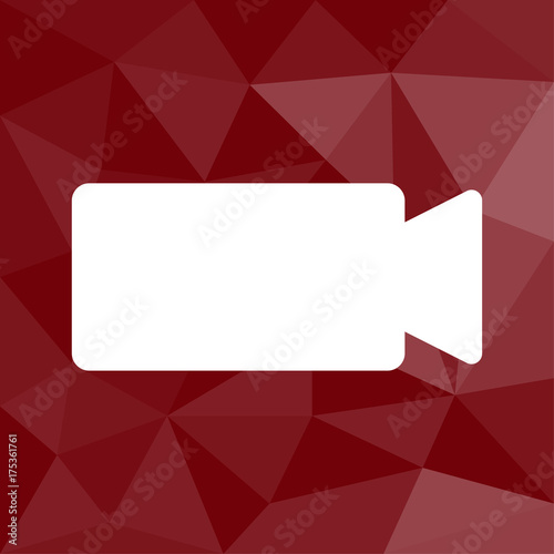 Kamera - Icon mit geometrischem Hintergrund rot