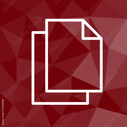 Dokumente - Icon mit geometrischem Hintergrund rot