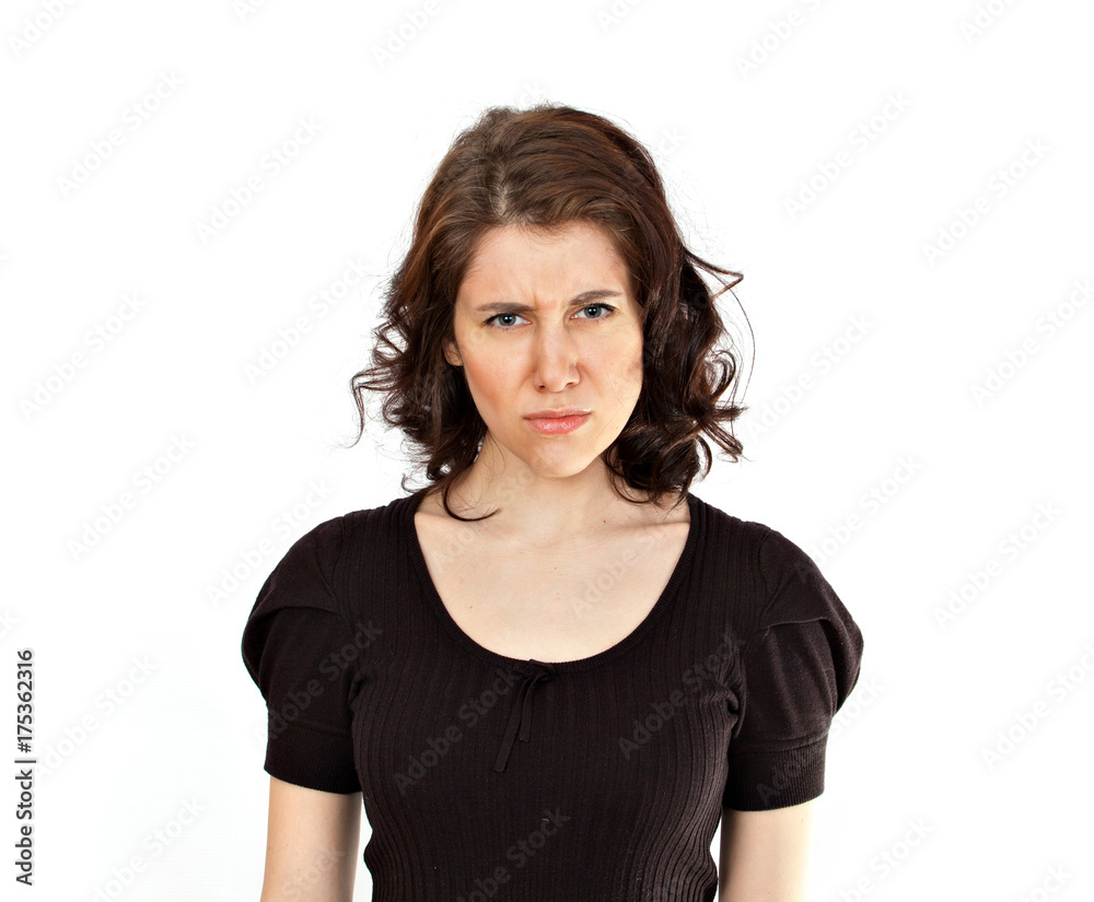 Disappointed and skeptical young woman Disappointed and skeptical young woman