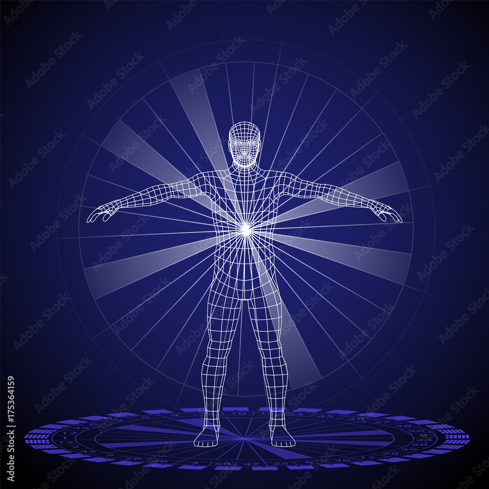 Vector illustration of a human design concept, horoscope, zodiac. Stock