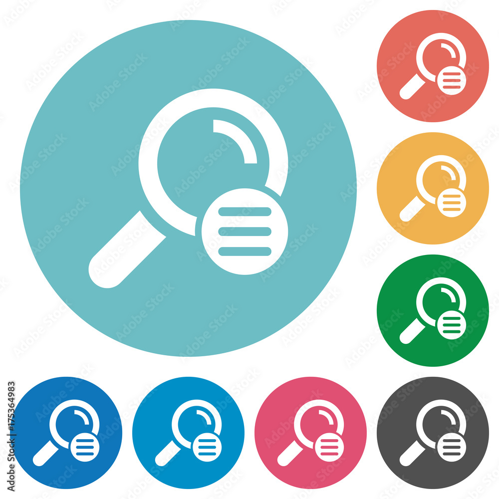 Search options flat round icons Search options flat round icons