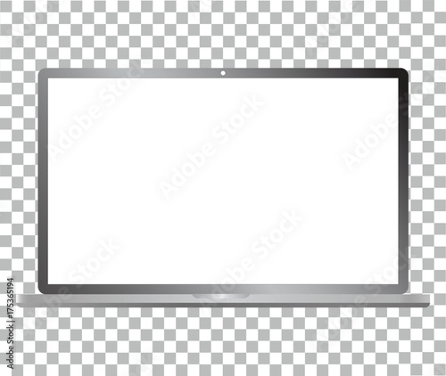 laptop computer mockup isolated on transparent. modern notebook.