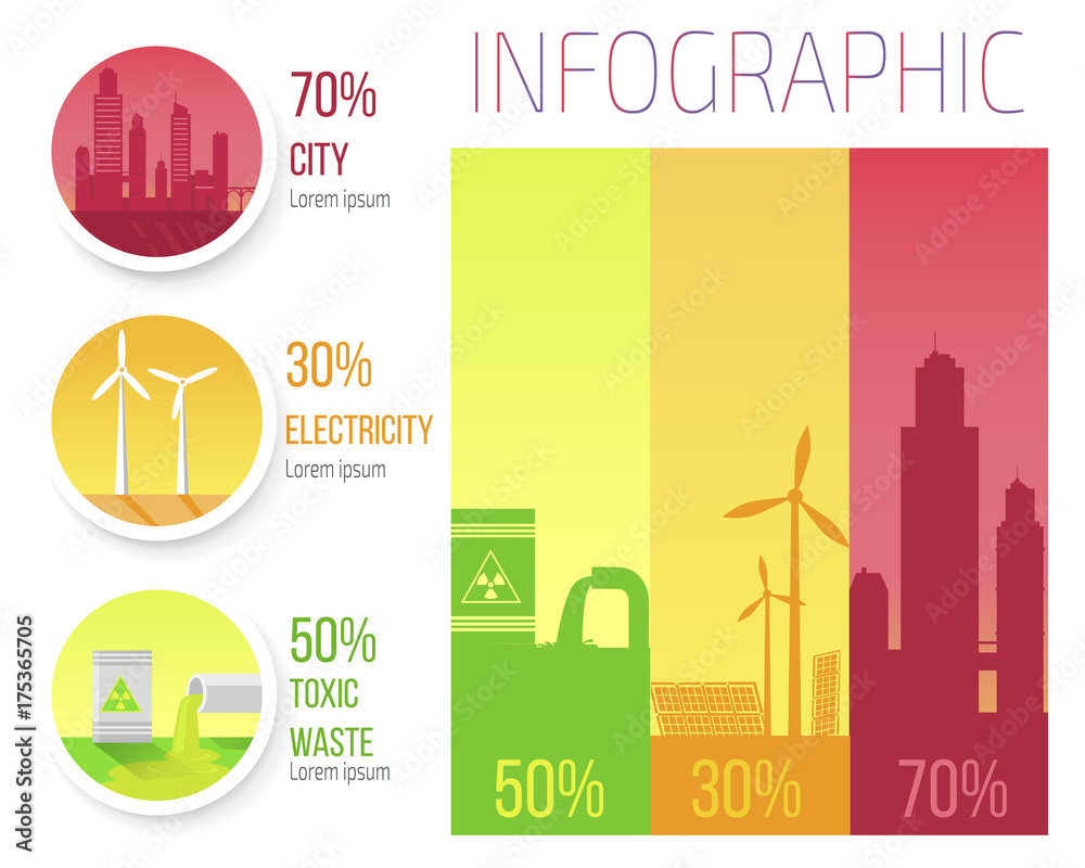 City Electricity Toxic Waste Infographic Poster