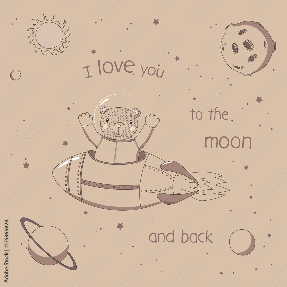 Cute Funny Astronaut Vector & Photo (Free Trial)