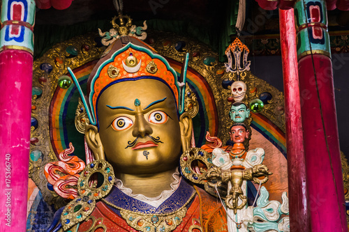 Statue of Guru Padmasambhava. Hemis gompa, Ladakh, India photo