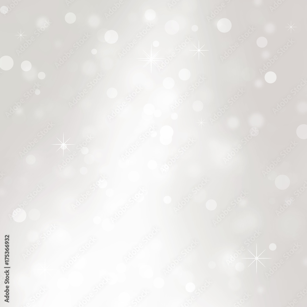 Glittery lights silver abstract Christmas background