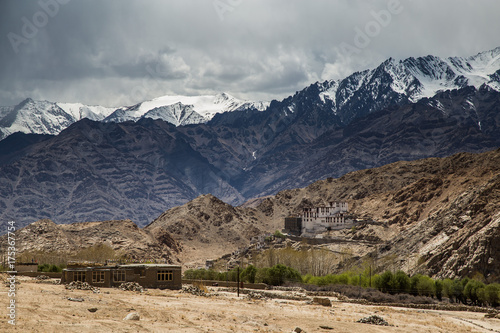 Building on mountain in Leh,Ladakh , India