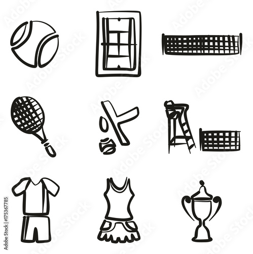 Tennis Icons Freehand 