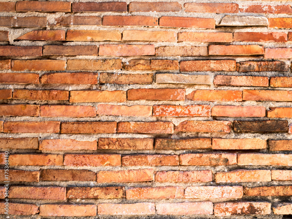 Old texture pattern orange red brick wall background. Old texture pattern orange red brick wall background.