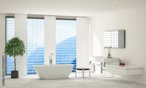 Bright modern minimalist spacious bathroom © XtravaganT
