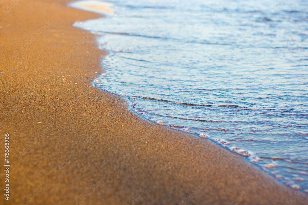 sandy beach with golden sand at sunset sandy beach with golden sand at sunset