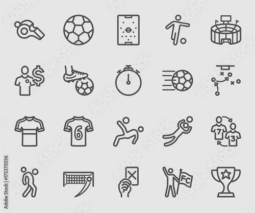 Soccer sports line icon