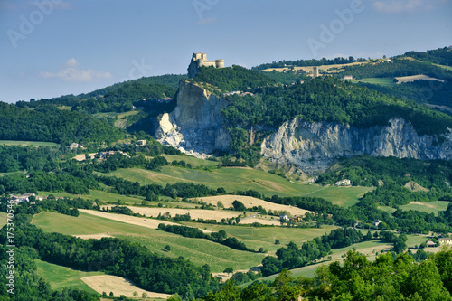 Landscape in Romagna at summer:, view of San Leo