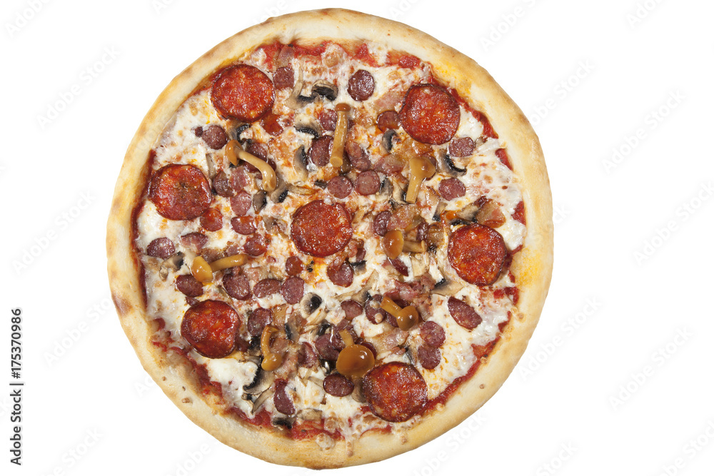 Pizza hunting on a white background Pizza hunting on a white background