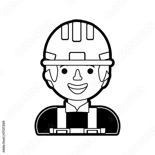 cartoon builder man icon