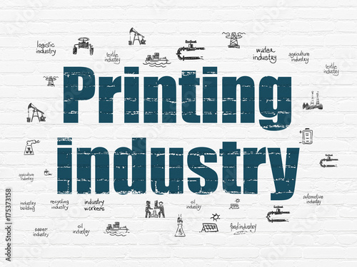 Industry concept  Printing Industry on wall background