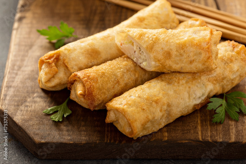 Egg rolls with cabbage and chicken