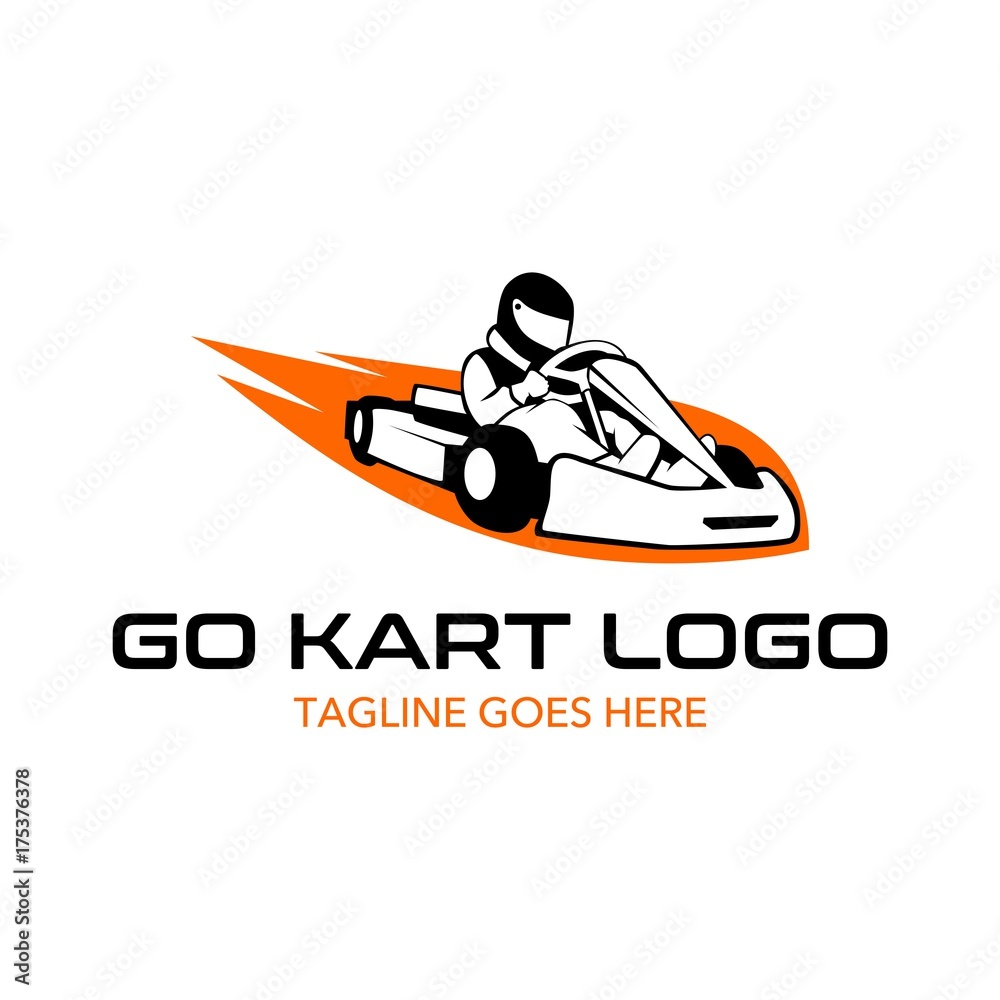 Go Kart Logo Illustration - obrazy, fototapety, plakaty 