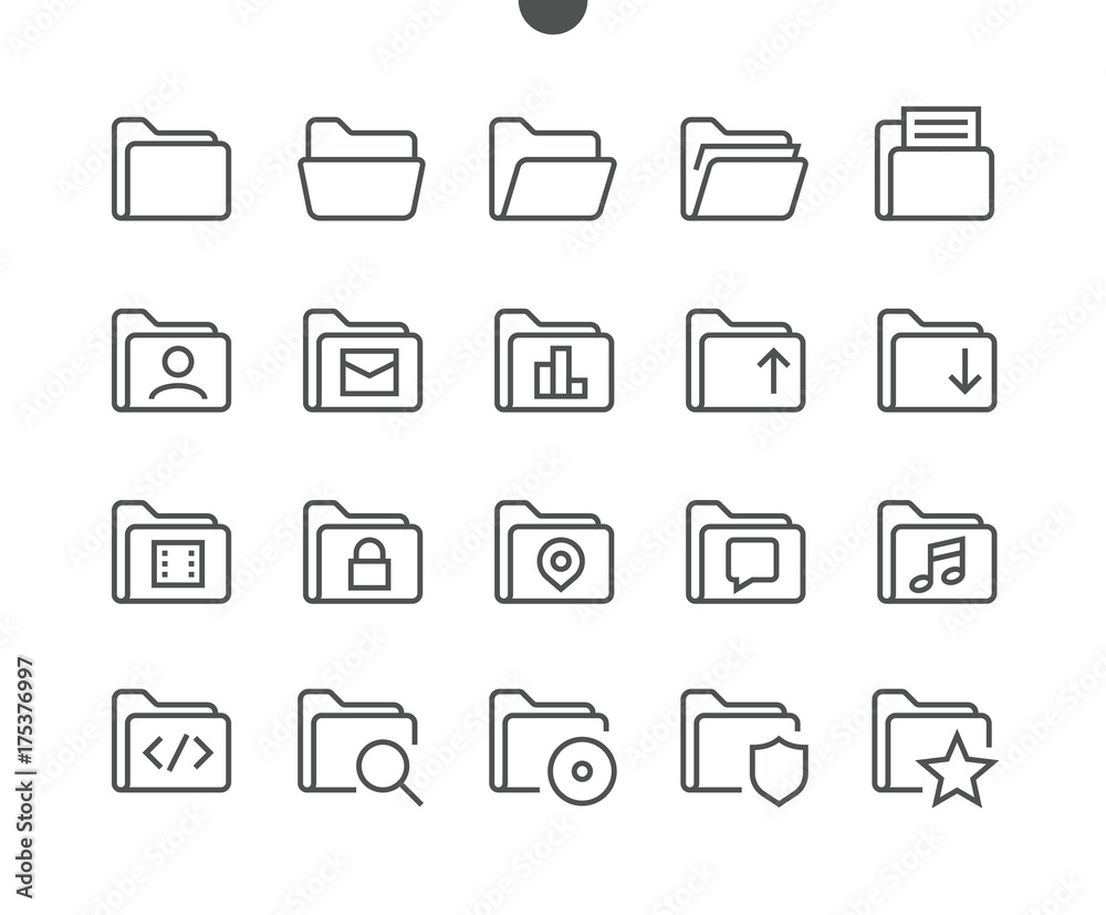 Folder UI Pixel Perfect Well-crafted Vector Thin Line Icons 48x48 Ready for 24x24 Grid for Web Graphics and Apps with Editable Stroke. Simple Minimal Pictogram Folder UI Pixel Perfect Well-crafted Vector Thin Line Icons 48x48 Ready for 24x24 Grid for Web Graphics and Apps with Editable Stroke. Simple Minimal Pictogram