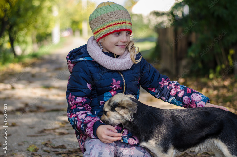 child and dog child and dog