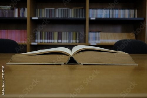 open book in the library