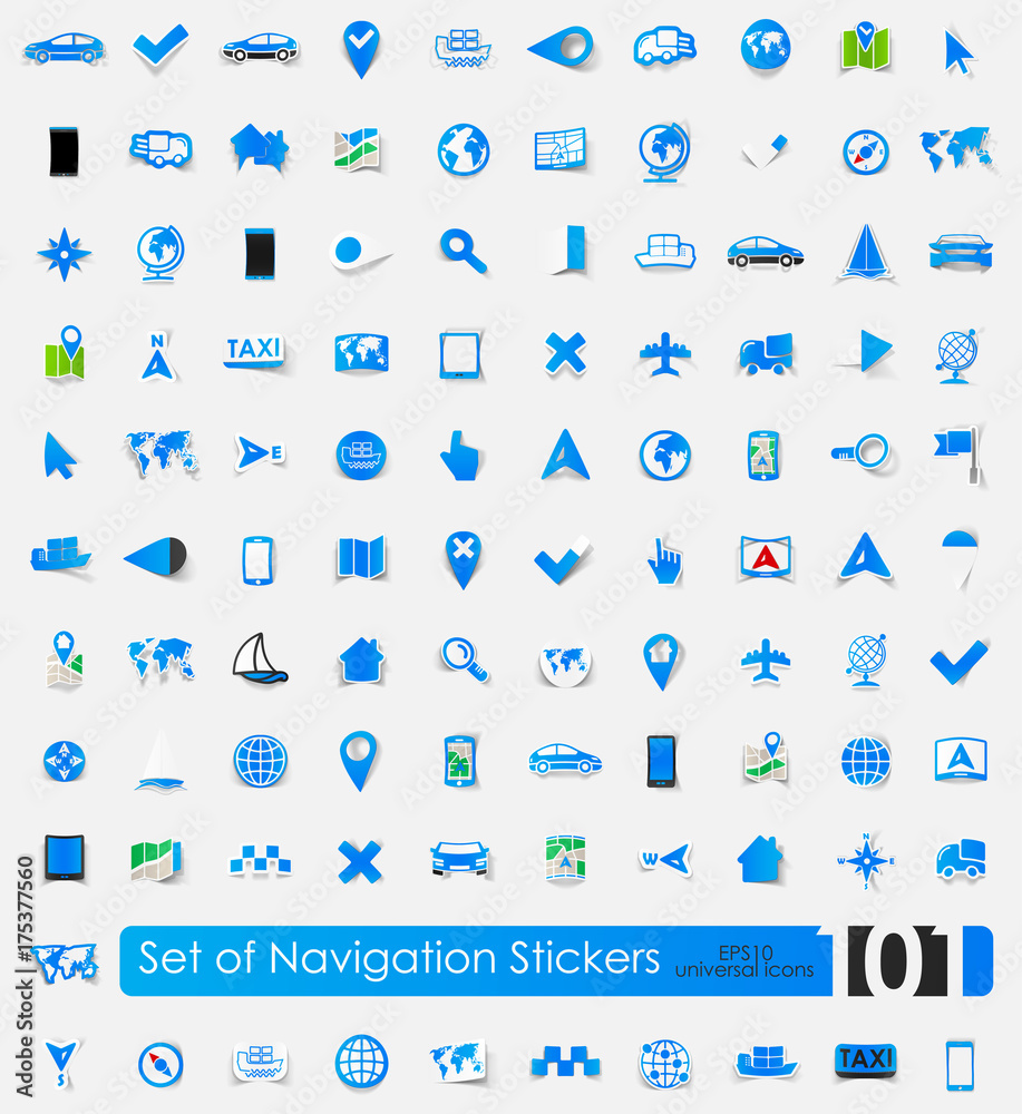 Set of navigation stickers Set of navigation stickers