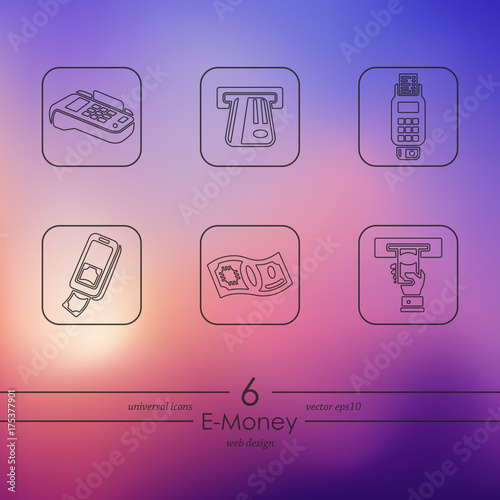 Set of e-money icons