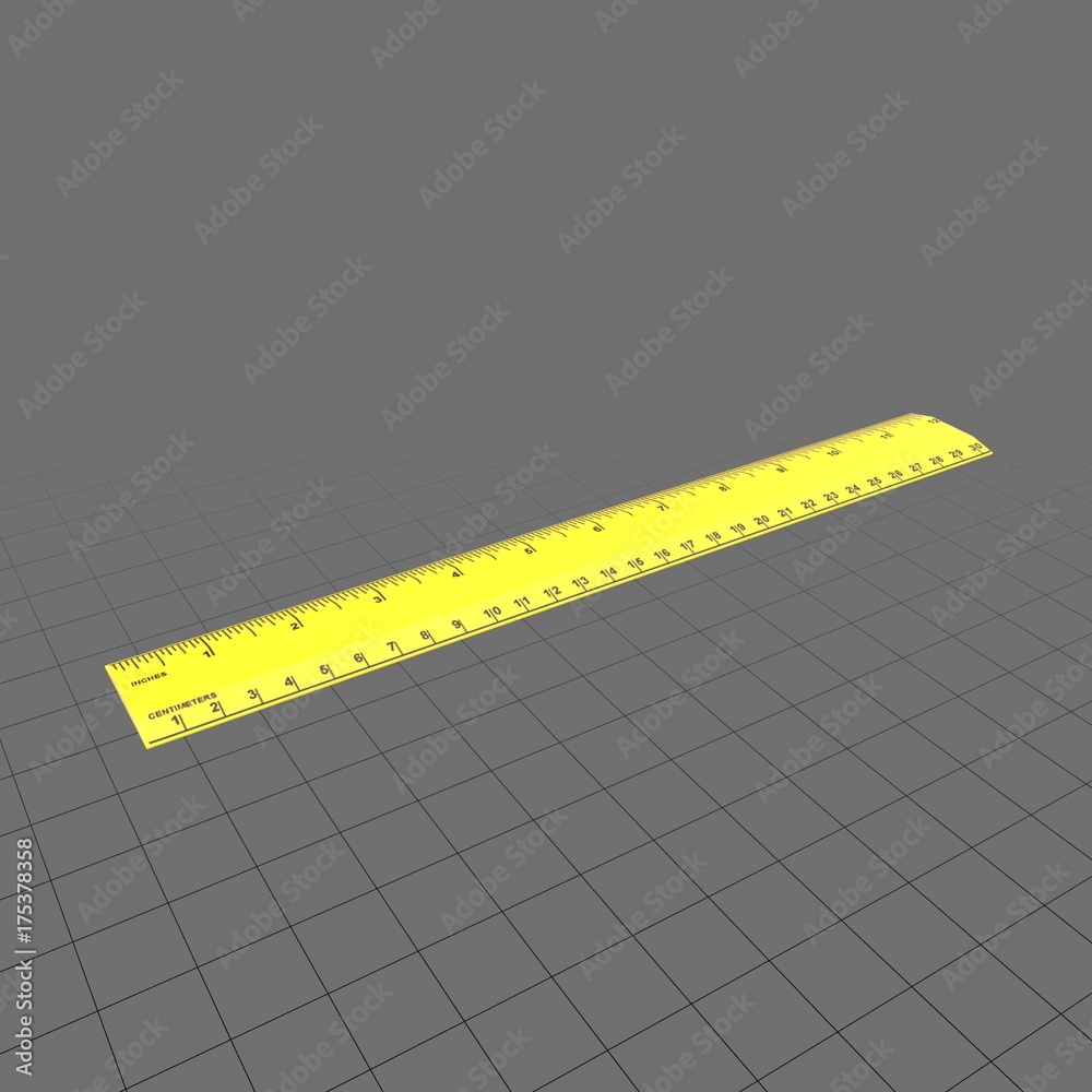 Yellow ruler Stock 3D asset | Adobe Stock