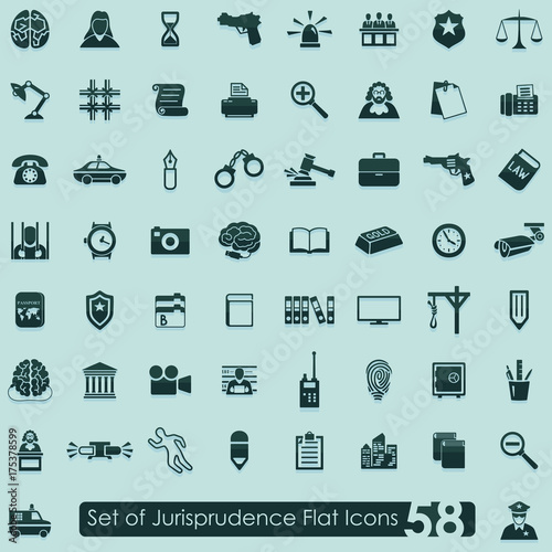 Set of jurisprudence icons