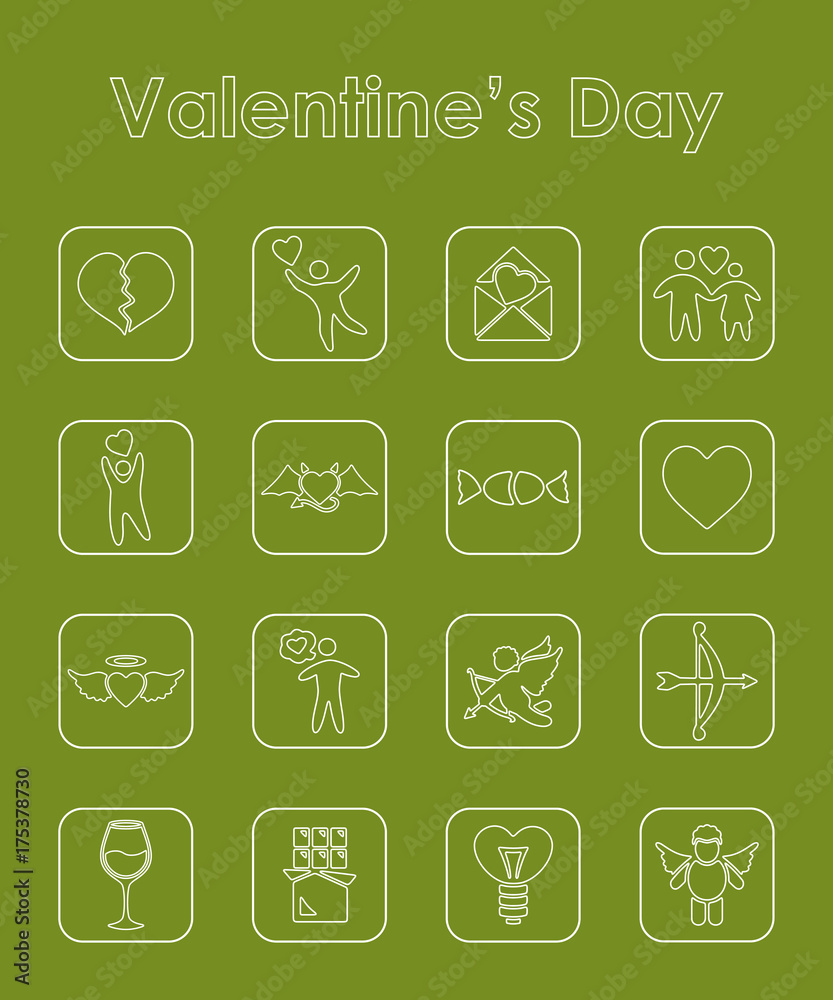 Set of Valentine's Day simple icons Set of Valentine's Day simple icons