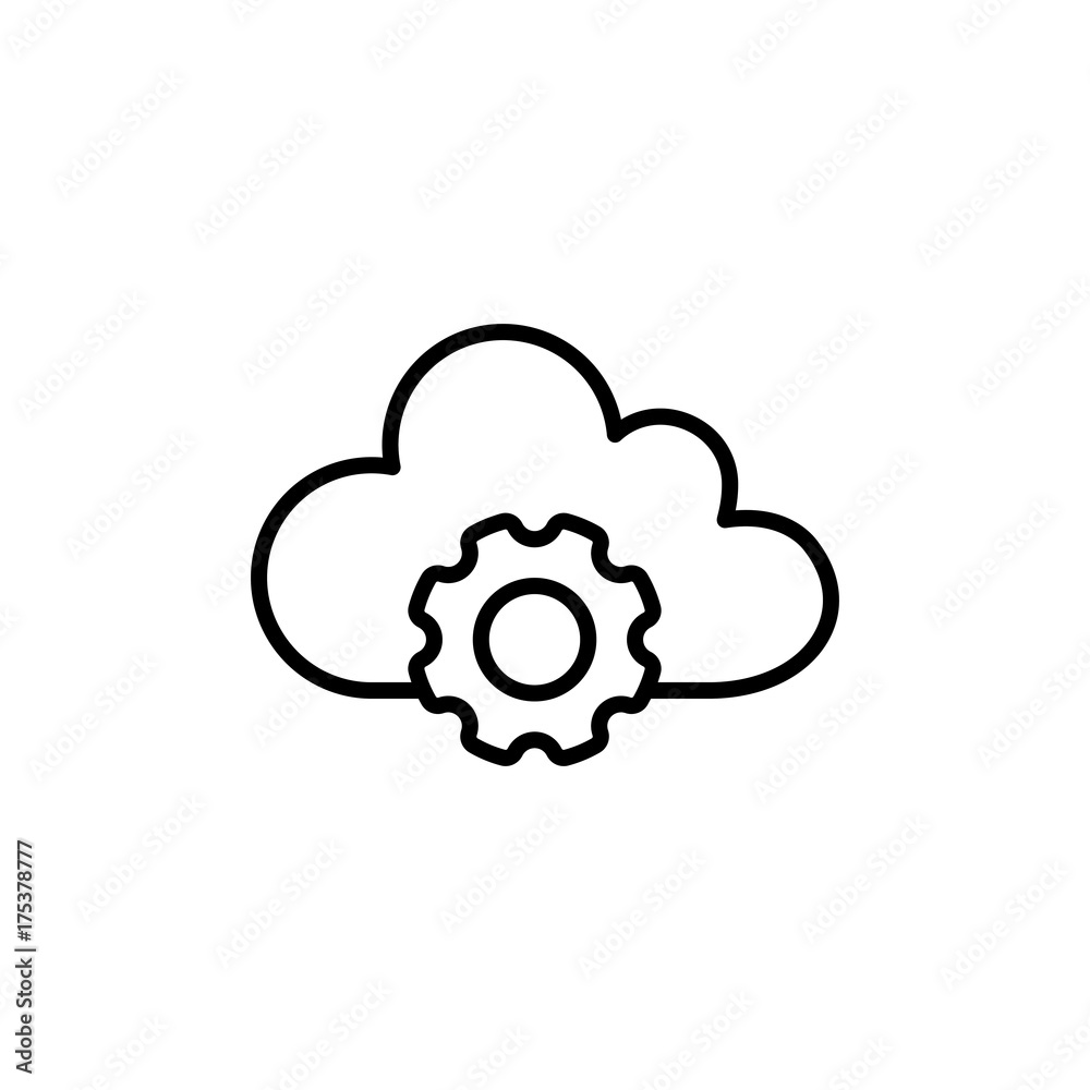 upgrade information cloud settings line black icon upgrade information cloud settings line black icon
