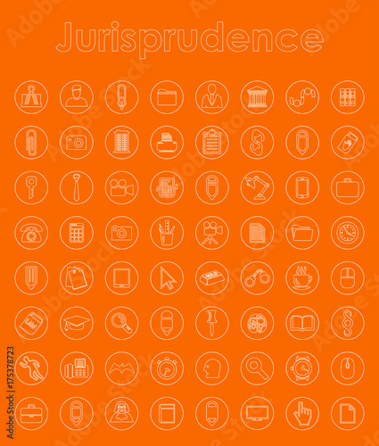 Set of jurisprudence simple icons