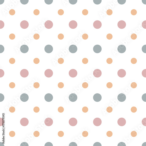 Abstract vector geometric dotted seamless pattern. Colored background. Wrapping paper. Print for interior design and fabric. Kids colorful background.