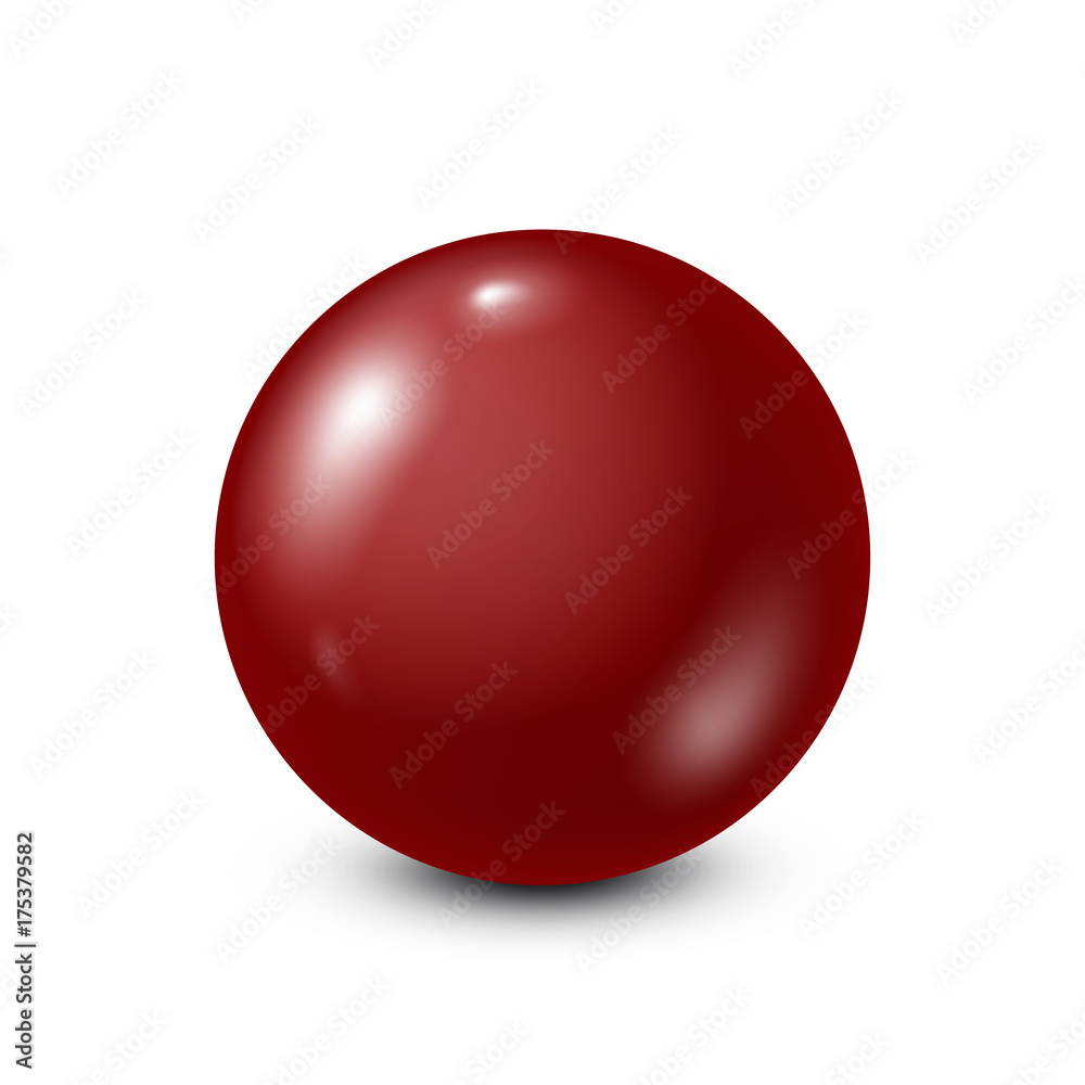 Dark red lottery, billiard,pool ball. Snooker. White background. Vector illustration. Dark red lottery, billiard,pool ball. Snooker. White background. Vector illustration.