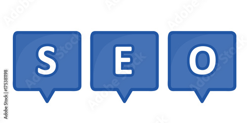 seo blaue sprechblasen