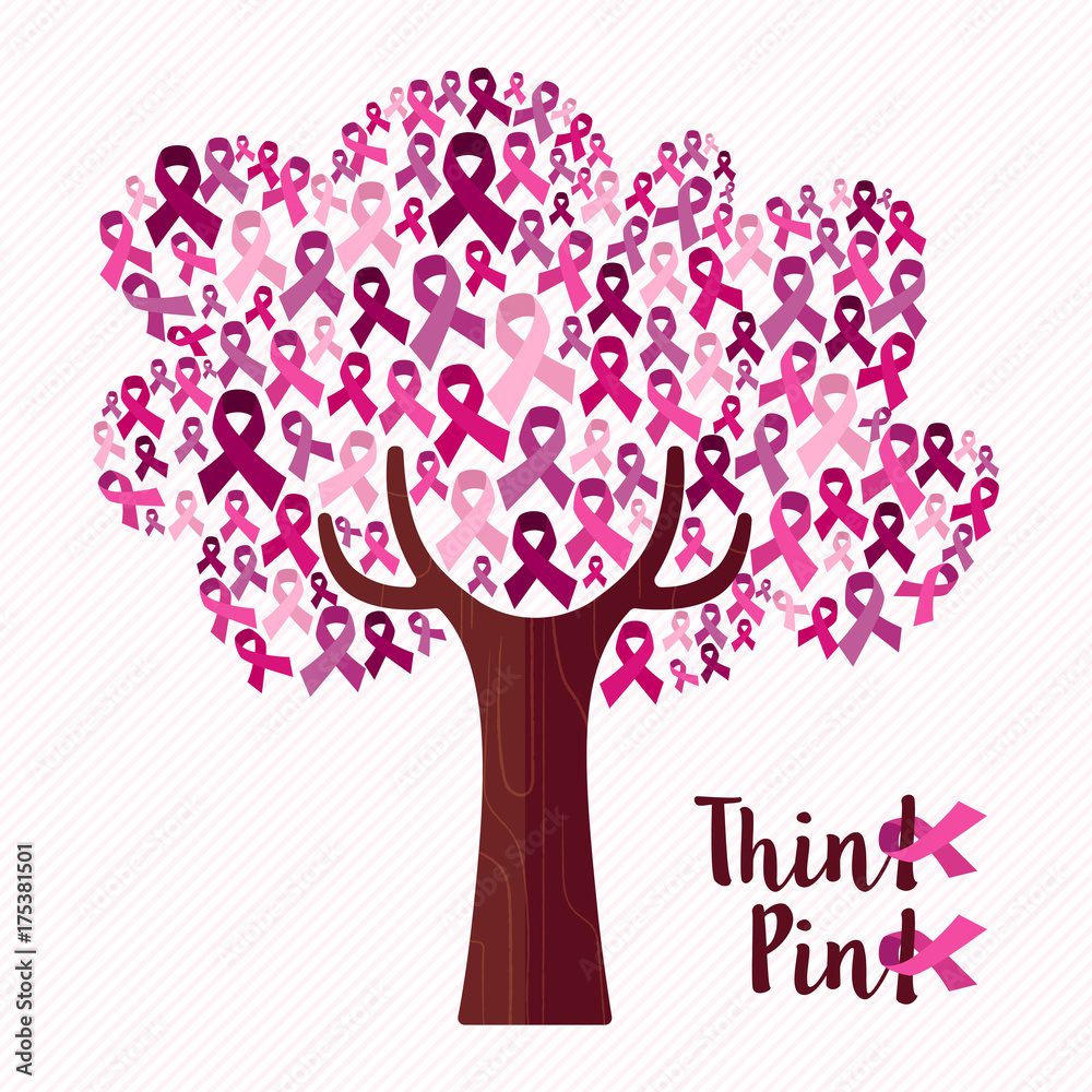 Breast Cancer Awareness Light Pink Ribbon Sisters Tree Of Life Poster for  Sale by SubtleSplit